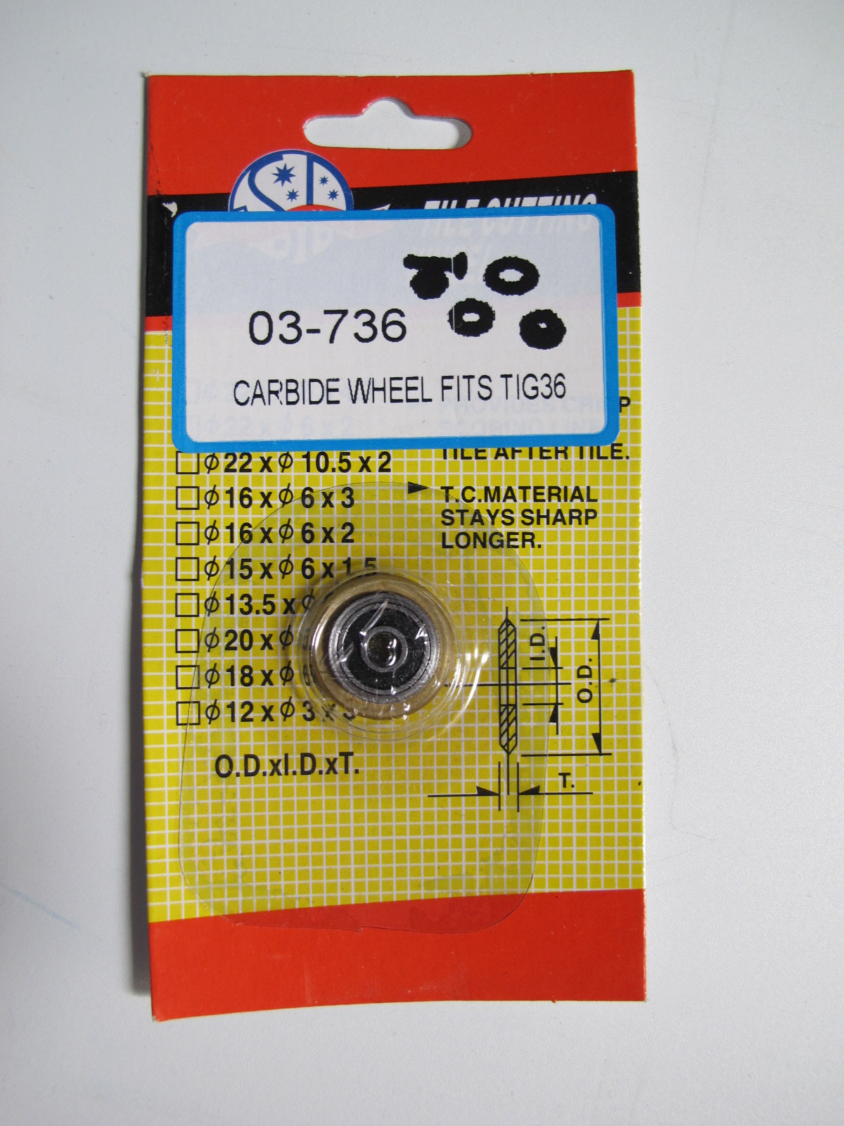 3/4" Carbide Tile Cutting Wheel Replacement for TIGMA Italian Style Cutter