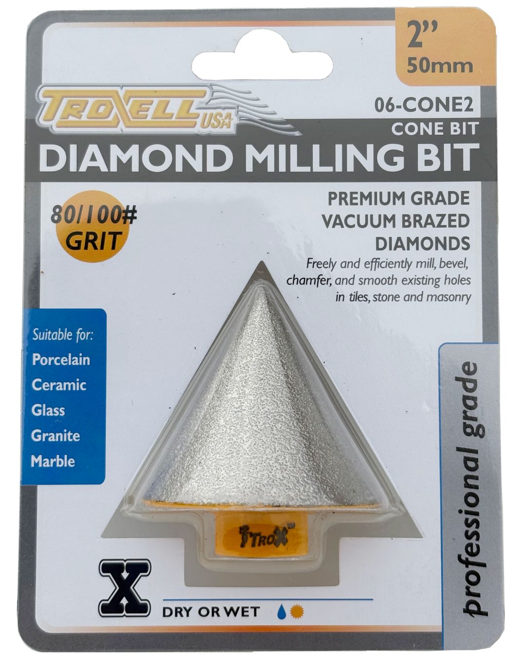DIAMOND CONE MILLING BIT -  2" 50mm