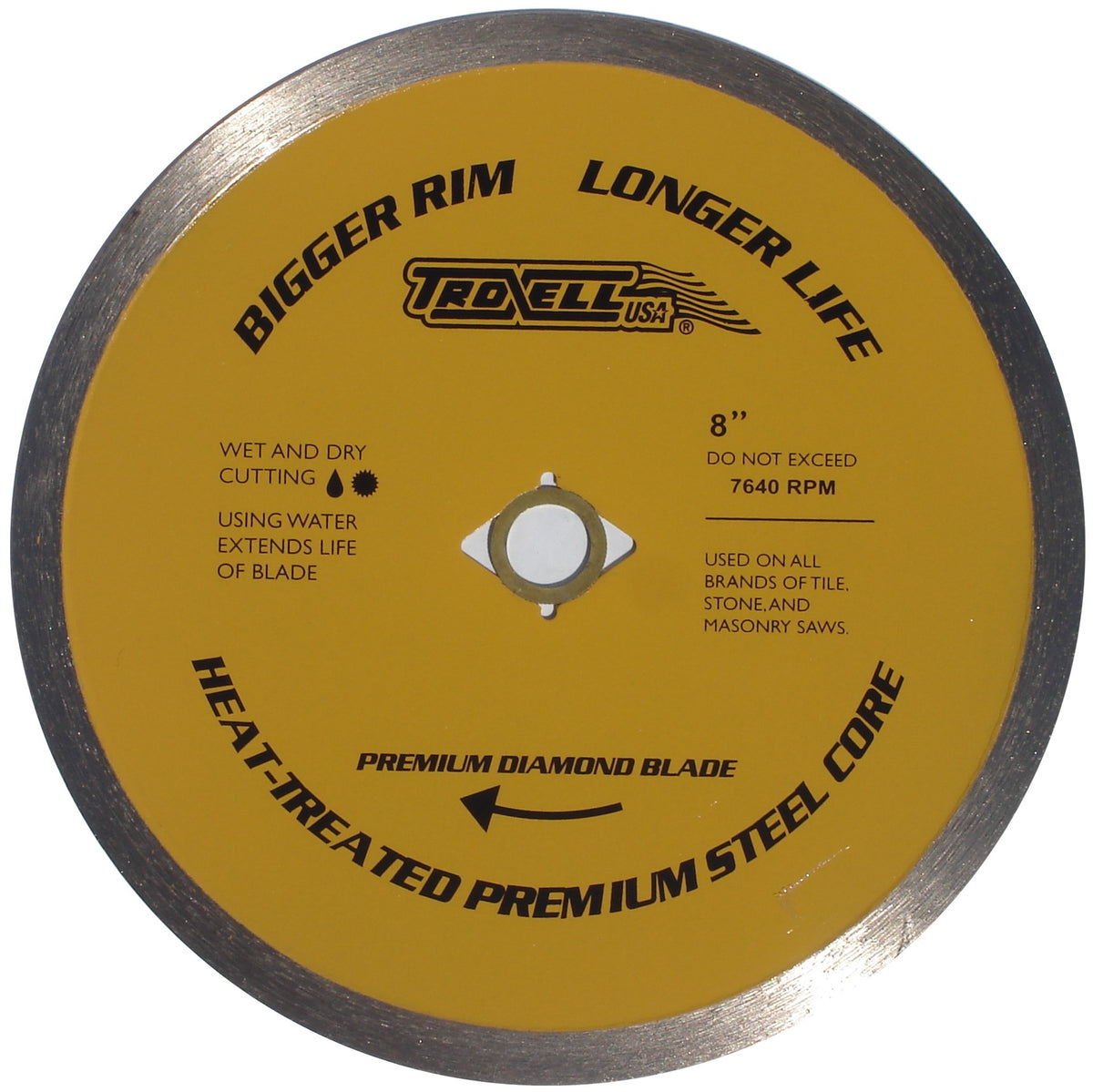 8" Continuous Rim Sintered Diamond Blade