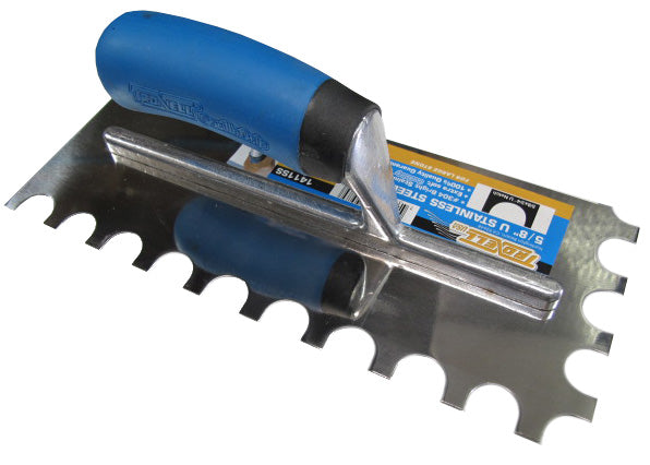 5/8" U Notch Stainless Steel Trowel