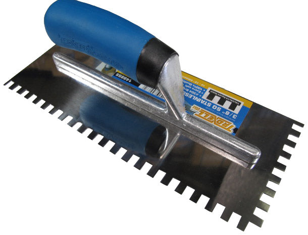 3/8" Square Notch Stainless Steel Trowel