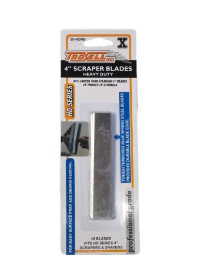 Heavy Duty Scraper Blades - 4" Replacement Blades  - 10 Pack