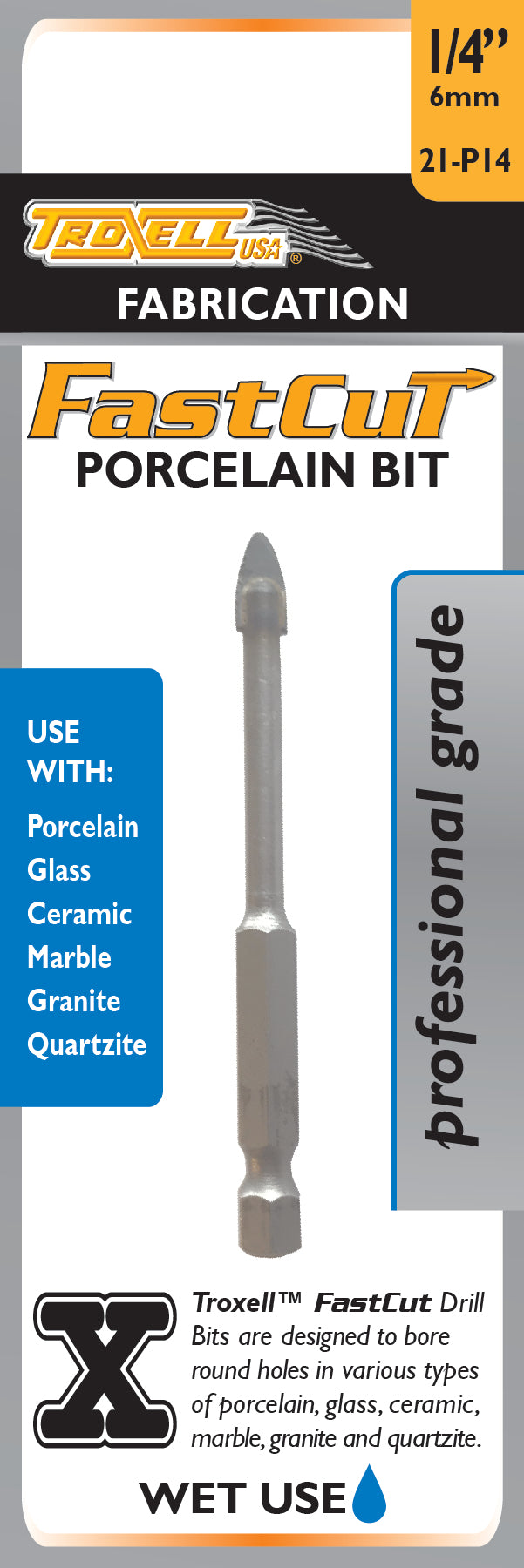 Trox FastCut Porcelain Bit 1/4" - 6mm