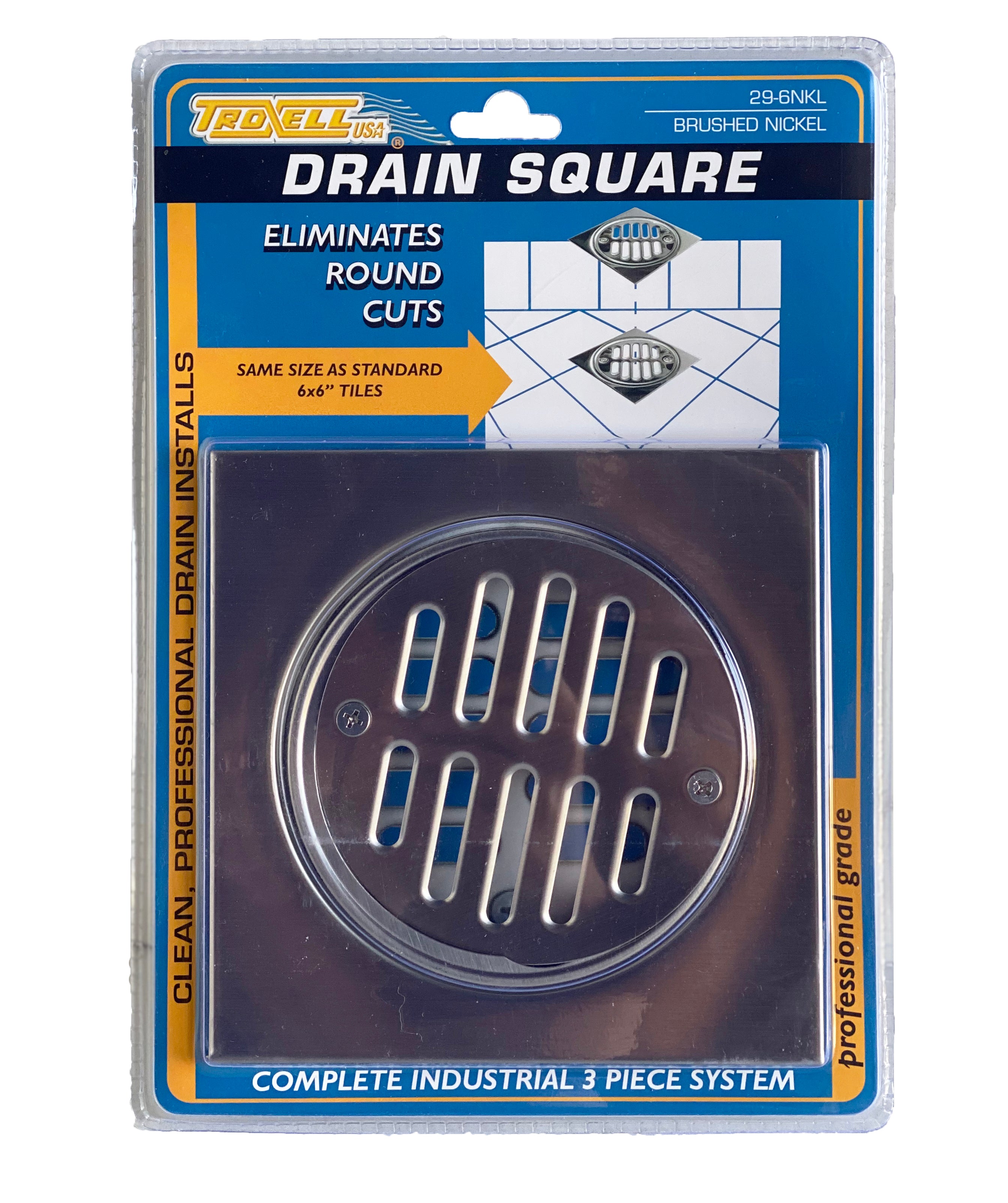 6" Nickel Shower Drain Frame Kit
