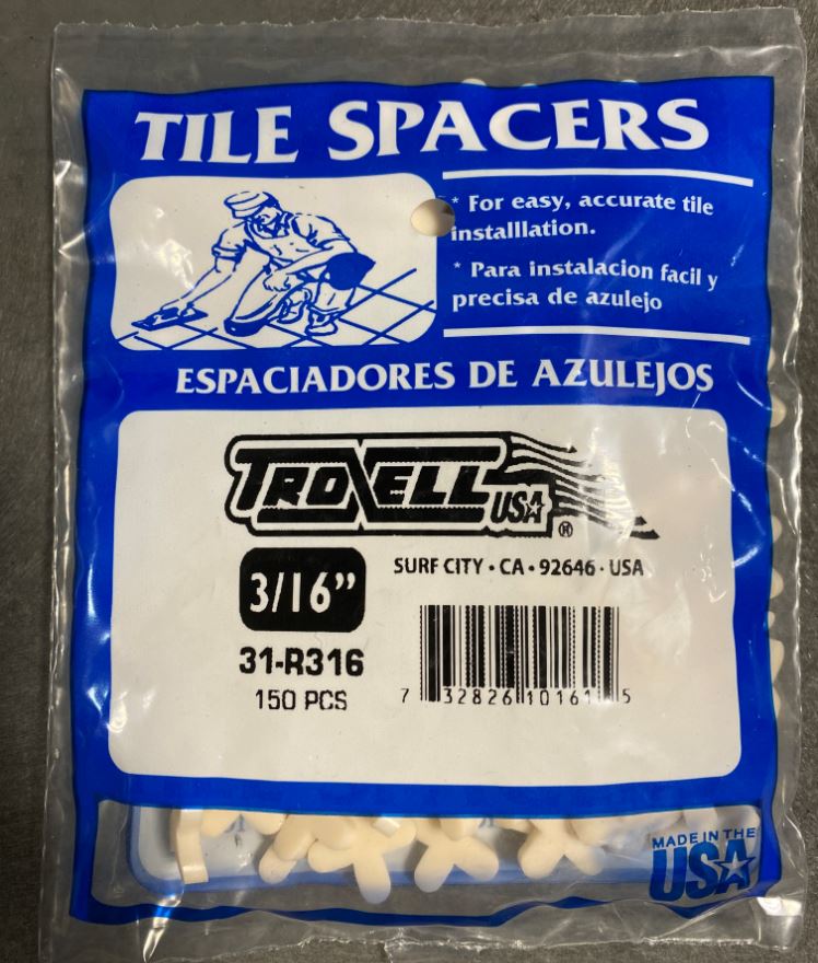 3/16" Regular Spacers 150/bag