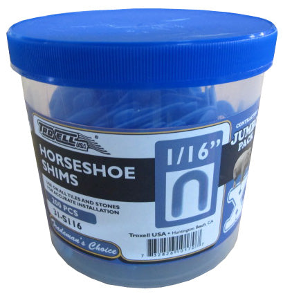 1/16" Horseshoe Shim Blue 200pcs/jar