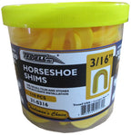 3/16" Horseshoe Shim Yellow 110pcs/jar