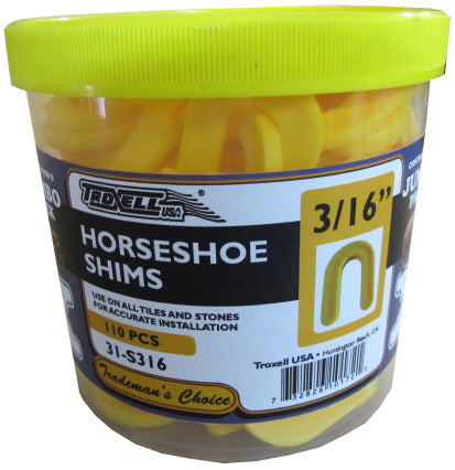 3/16" Horseshoe Shim Yellow 110pcs/jar
