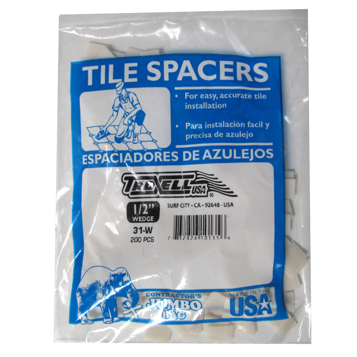 1/2" x 1/2" Wedge Spacers 200/bag