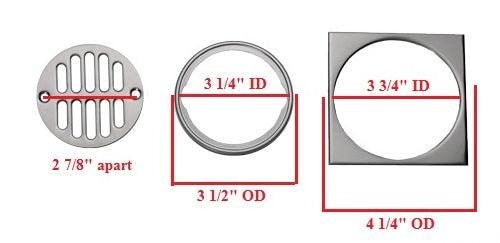4.5" Nickel Shower Drain Frame Kit