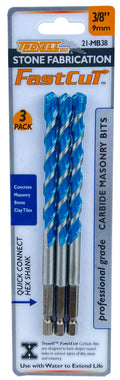 Fastcut Carbide Masonry Bits 3 pack - 3/8" 9mm