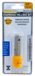DIAMOND CYLINDER MILLING BIT - 1/2" 15mm